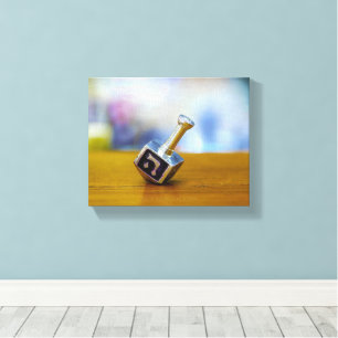 Lienzo El feliz Hanukkah de SlipperyJoe girando a cuatro 