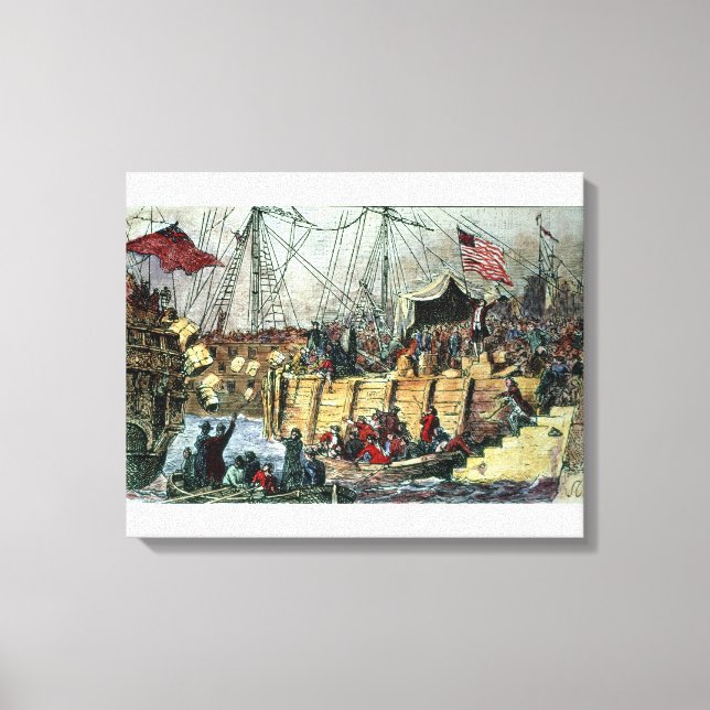 Lienzo El Fiesta del Té de Boston, 16 de diciembre de 177 (Anverso)