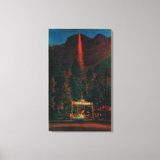 Lienzo El fuego cae desde el punto del glaciar (Anverso)