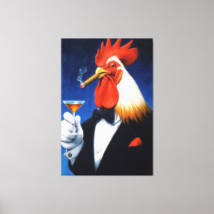 Lienzo El gallo del dapper   Gracioso Club de Caballeros