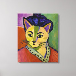 Lienzo El gato de la franja verde – Inspirado en el fauvi