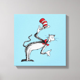 Lienzo El gato en el sombrero hace una reverencia