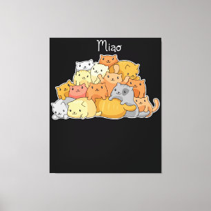 Lienzo El Gato Kawaii Anime Japonés Cute A Los Amantes Y