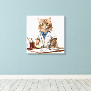 Lienzo El gato Médico como pintura