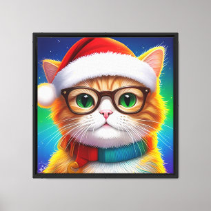 Lienzo El gato Navidad Santa Claus-68265