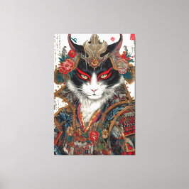 Lienzo El gato Ronin | Guerrero de Ukiyo-e Samurai