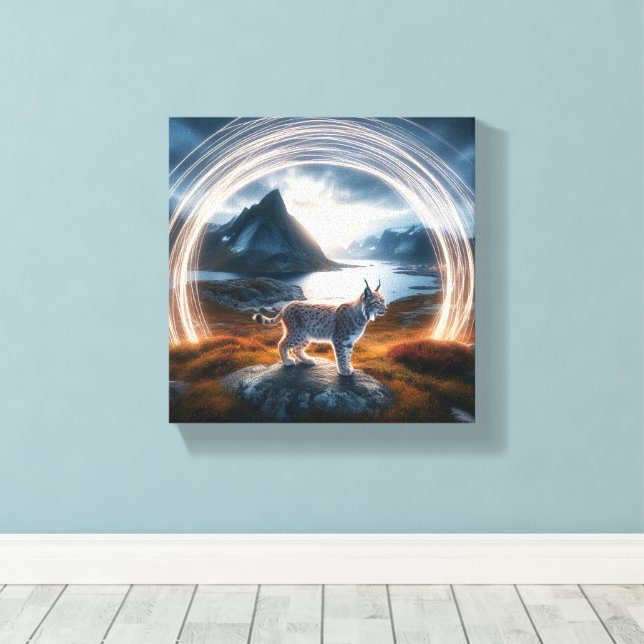 Lienzo El Gato Salvaje Y La Luz (Insitu (piso de madera))