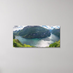 Lienzo El Geirangerfjord completo en lona del panorama
