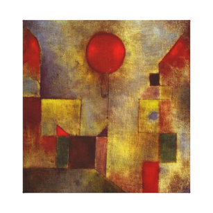 Lienzo "El globo rojo" de Paul Klee en el paño