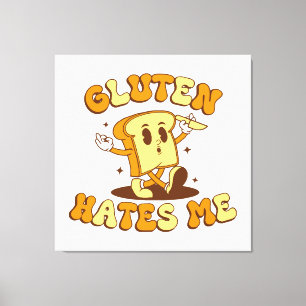 Lienzo El gluten me odia