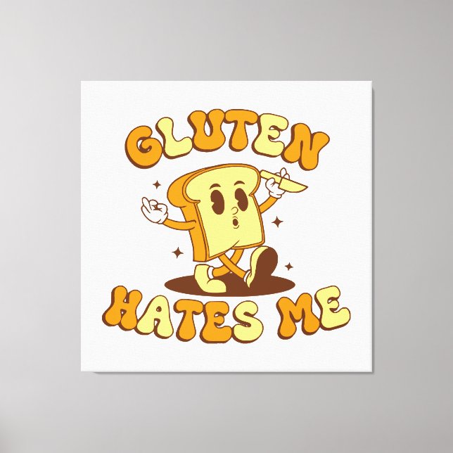 Lienzo El gluten me odia (Anverso)