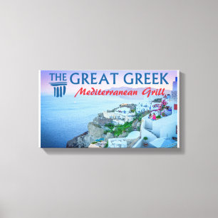 Lienzo El gran asador griego mediterráneo Oia Santorini