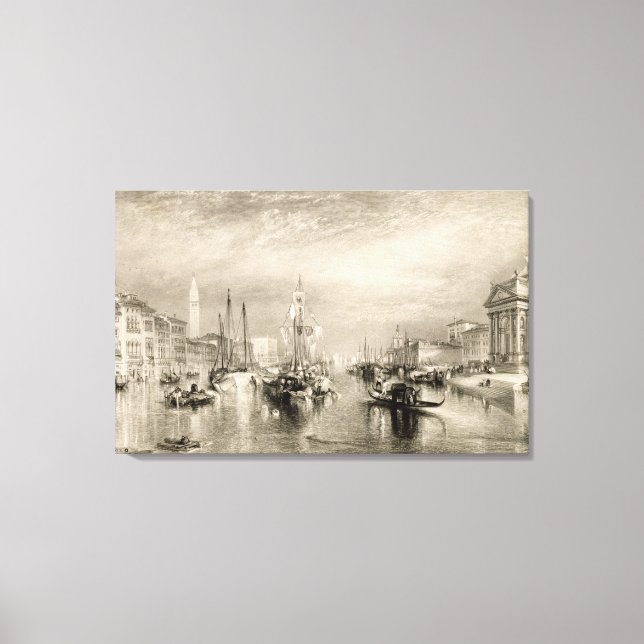 Lienzo El Gran Canal de Venecia, grabado por William Mill (Anverso)