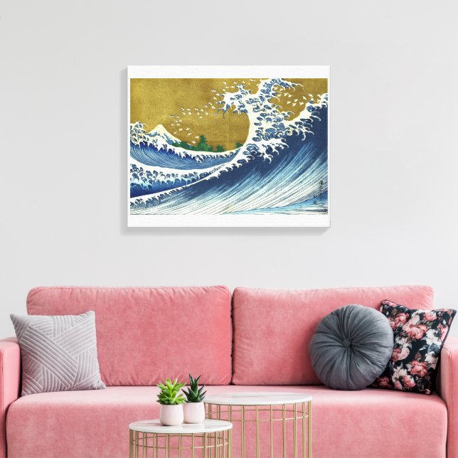 Lienzo El gran color de la ola | Hokusai | (Insitu (Sala de estar))