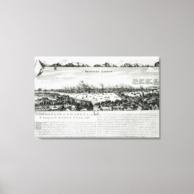 Lienzo El gran incendio de Londres en 1666 (Anverso)