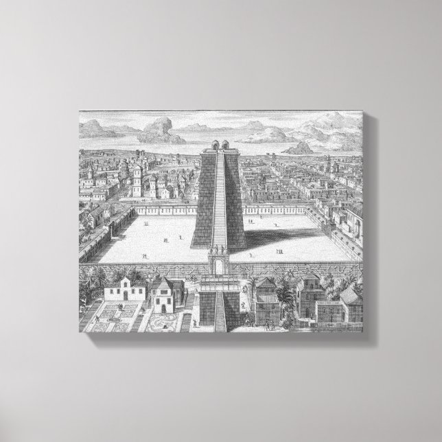 Lienzo El Gran Templo de la Vitsliputsli en la Ciudad de  (Anverso)