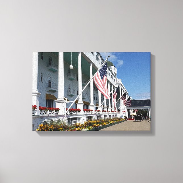 Lienzo El Grand Hotel en la isla de Mackinac, Michigan (Anverso)