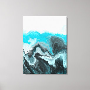 Lienzo El gris azul Aqua y las olas negras resumen el art