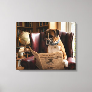 Lienzo El Gruñido Diario Edición Perro Bóxer