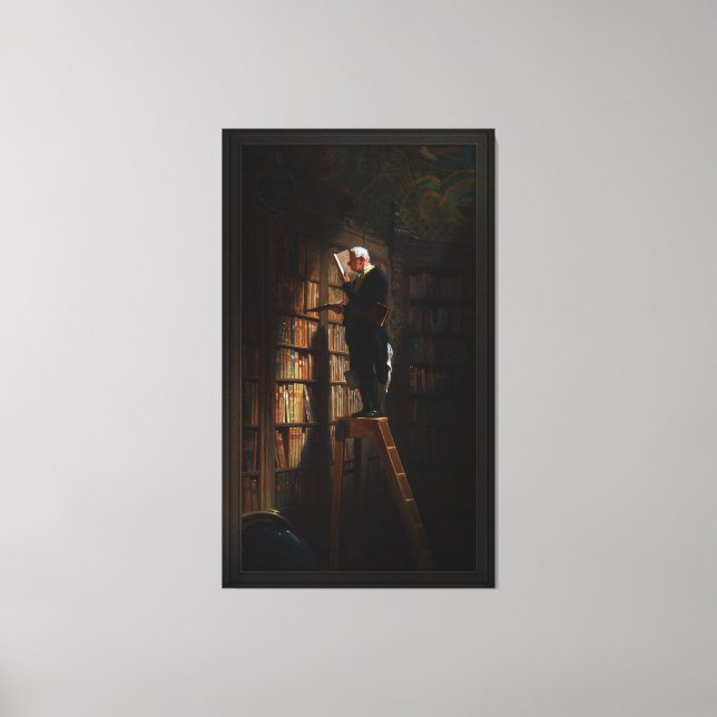 Lienzo El gusano de biblioteca de Carl Spitzweg (Anverso)