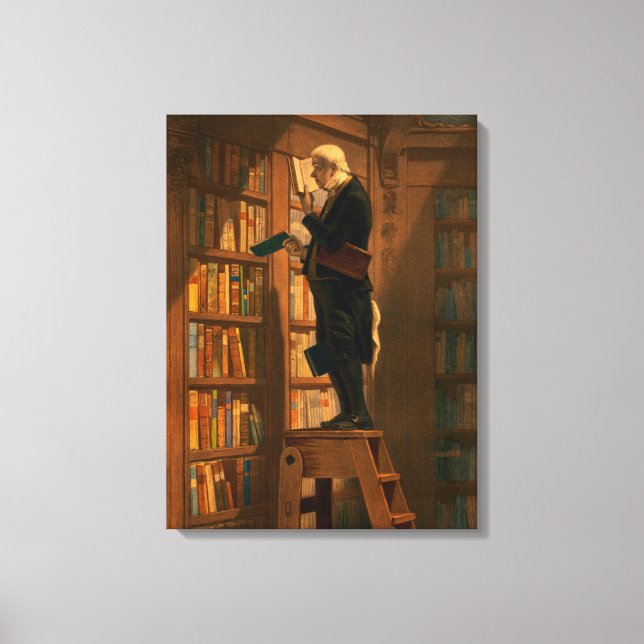 Lienzo El gusano de los libros, 1861, de Carl Spitzweg (Anverso)