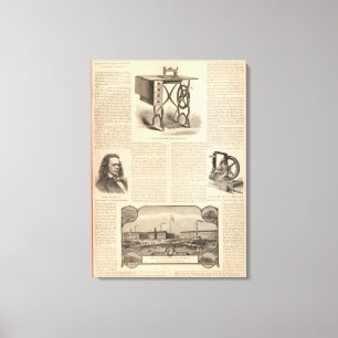 Lienzo El hacer juego de costura de Howe con el bosquejo