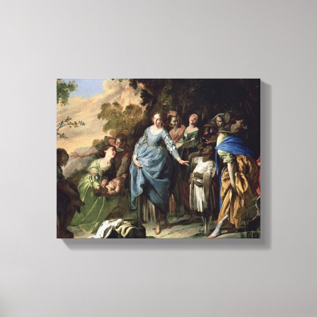 Lienzo El hallazgo de Moses, c.1650-56 (aceite sobre lien (Anverso)
