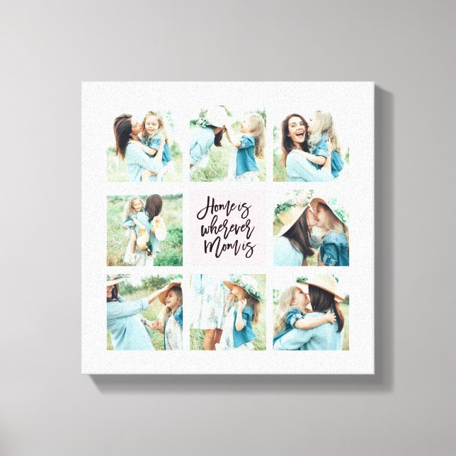 Lienzo El hogar es donde mamá es collage (Anverso)