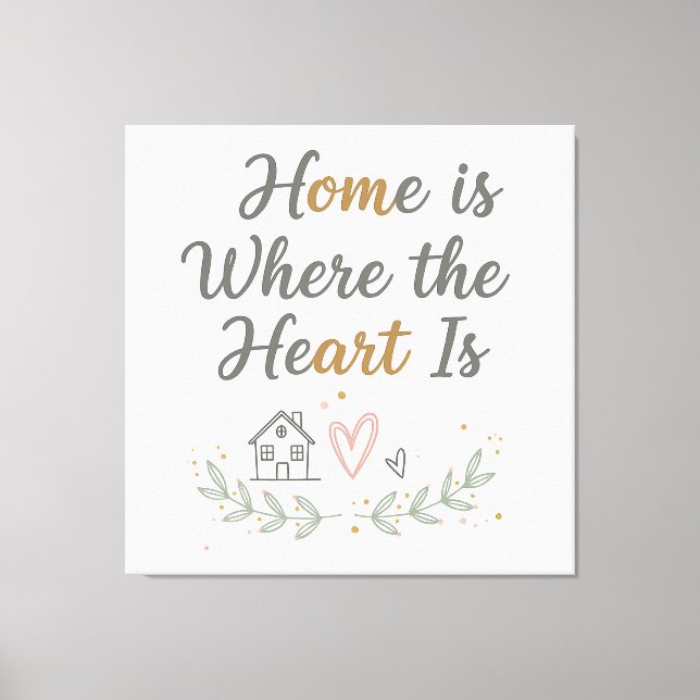 Lienzo El hogar es el lugar donde está el corazón - Acoge (Anverso)