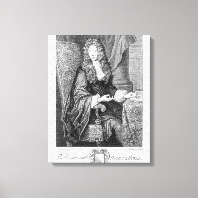 Lienzo El Honorable Robert Boyle grabado por B. Baron (Anverso)