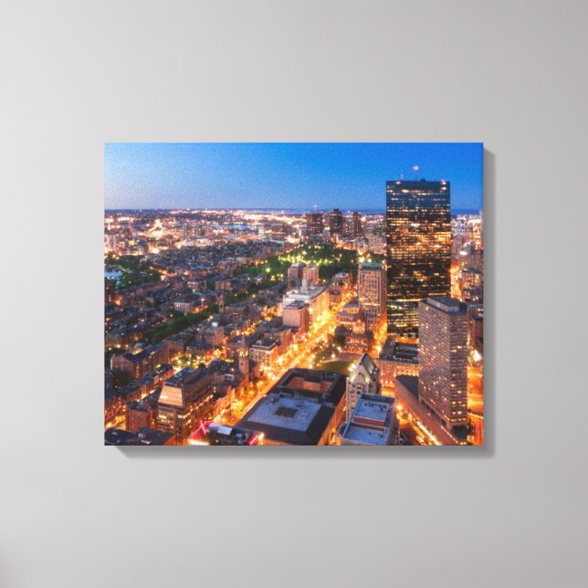 Lienzo El horizonte de Boston al atardecer (Anverso)