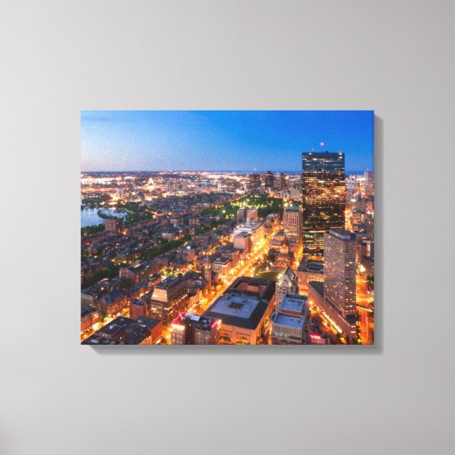 Lienzo El horizonte de Boston al atardecer (Anverso)