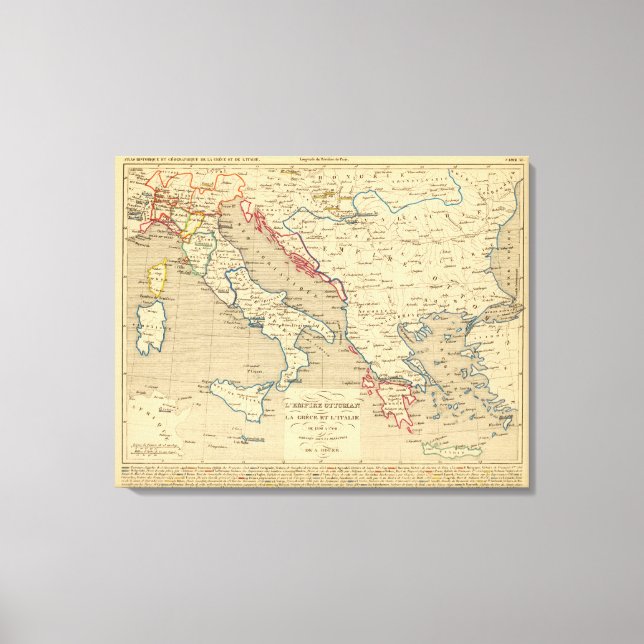 Lienzo El Imperio Otomano, la Grecia y el italiano (Anverso)