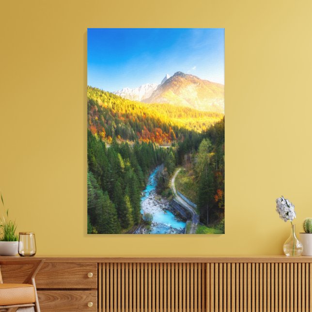 Lienzo El impresionante paisaje otoñal de Auronzo di Cado (Insitu (Sala de estar))