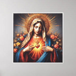 Lienzo El Inmaculado Corazón de María (Resplandor de Cari