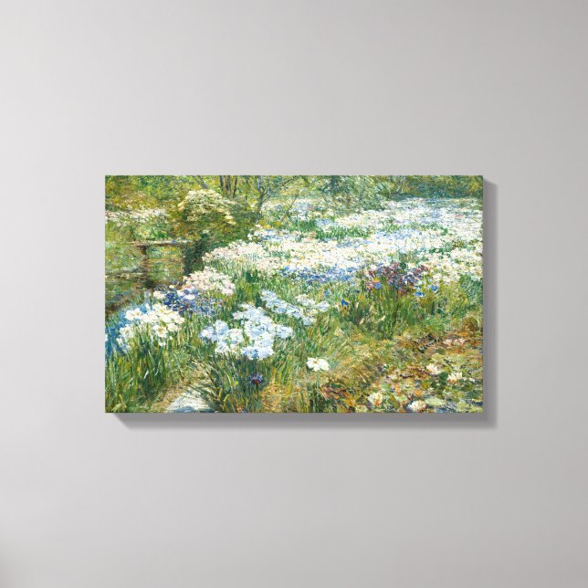 Lienzo El jardín acuático (por Childe Hassam) (Anverso)