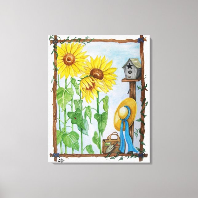 Lienzo El Jardín de Girasoles (Anverso)