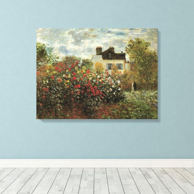 Lienzo El jardín de Monet en Argenteuil de Claude Monet (Insitu (piso de madera))