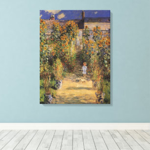 Lienzo El jardín del artista en Vetheuil por Claude Monet