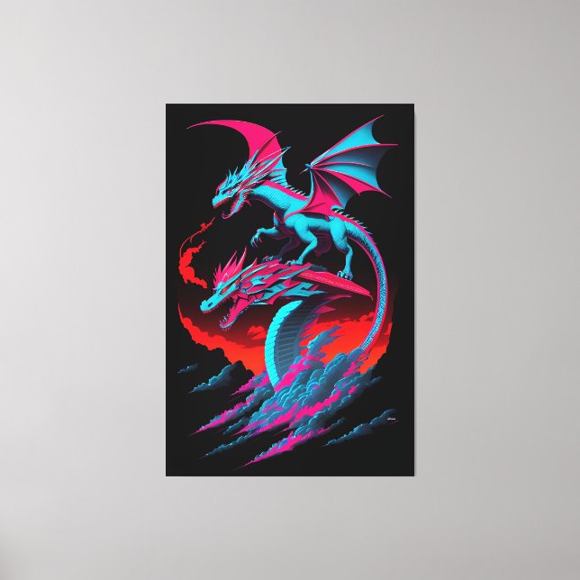 Lienzo El Jinete de Ola del Dragón (Anverso)