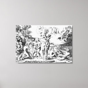 Lienzo El juicio de París, después de Raphael (grabado)