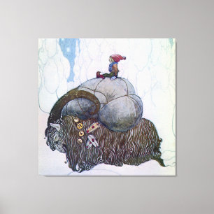 Lienzo “El Julbock” Cabra de Navidad por John Bauer