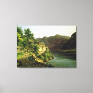 Lienzo El lago Hallstatter, 1824 (aceite en lona)