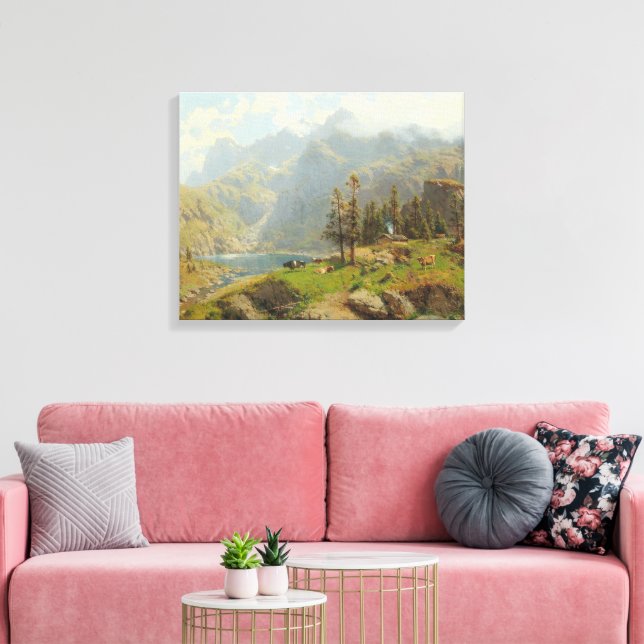 Lienzo El lago Murg en Suiza, Glaris (Insitu (Sala de estar))