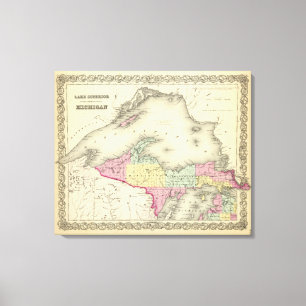 Lienzo El lago Superior y la parte norteña de Michigan