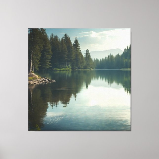 Lienzo El Lago Tranquilo (Anverso)