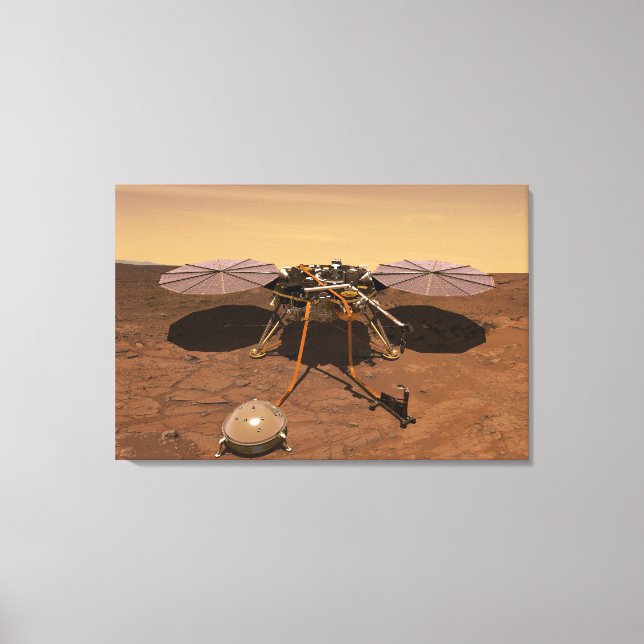 Lienzo El Lander Insight Opera En La Superficie De Marte. (Anverso)