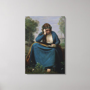Lienzo El lector coronado con las flores, o Virgil