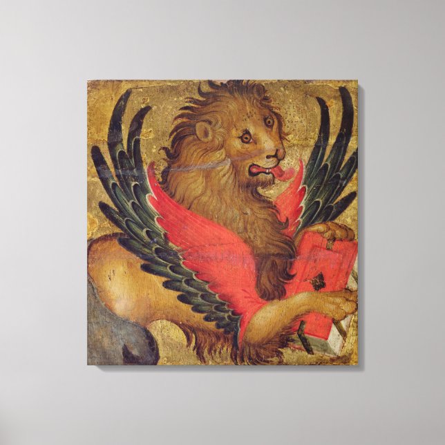 Lienzo El León de San Marcos (aceite en el panel) (Anverso)