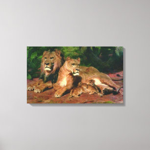 Lienzo El león en casa (con costillas de leona y león)